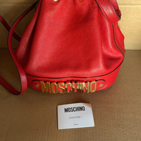 Moschino Bags Authentic Moschino Red Bag Gold Letters Shoulder Bag